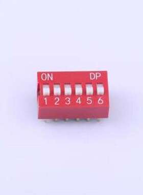 KH-BM2.54-6P 拨码开关 红色拨码开关,6位,间距2.54mm 拨码开关