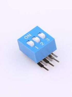 DA-03-B 拨码开关 拨码开关2.54mm间距,弯脚90度侧插 蓝色 3PIN/