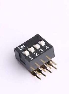 DA-04-K-T 拨码开关 4位 2.54mm间距 宽体黑色 直角型DA系列拨码