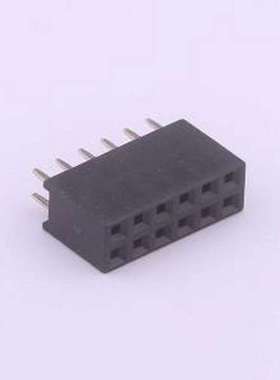 DS1023-2*6SF11 排母 间距:2.54mm 2x6P 直插 黑色 插件,P=2.54mm