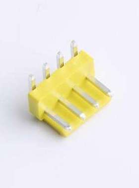 XY-VH3.96-4A21-YT 线对板针座 VH 3.96mm 1x4P 弯插 黄色 弯插,P