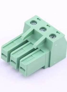 KF2EDGSK-7.62-3P绿色 插拔式接线端子 7.62mm 1x3P 排数:1 每排P