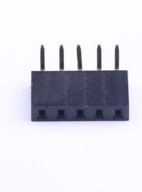 B-2200R05P-A120 排母 间距:2.54mm 1x5P 弯插 黑色 弯插,P=2.54m