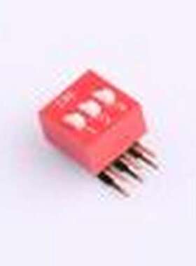 2.54-3P 90°CJ-H 拨码开关 2.54mm 3位插件 拨码开关 红色 90度