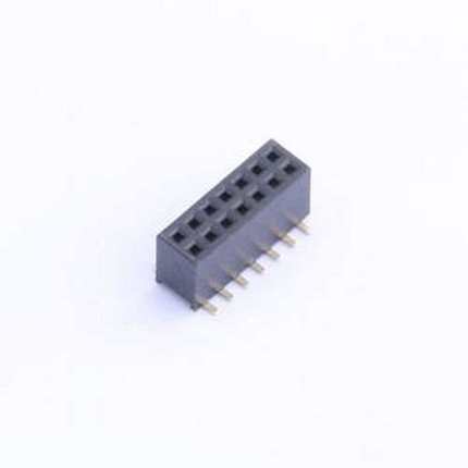 X1321FVS-2x07-C43D48 排母 间距:1.27mm 2x7P 立贴 SMD,P=1.27mm