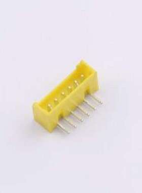 WF-1B125A6P-Y 线对板针座 间距1.25mm 弯插 黄色 1x6P 弯插,P=1.