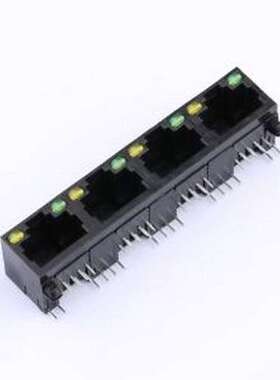 HC-RJ45-5JA-4-5-3U 以太网连接器(RJ45 RJ11) 弯插 带LED 插件