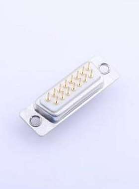 GDP15F-180 D-Sub/VGA连接器 插针式DP15两排母头车白胶光孔电镀1