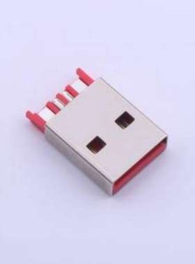 917-111A110DAM0400 USB连接器 Type-A 公 焊线式 红色