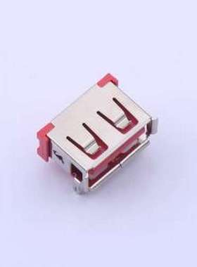 919-152A1072D10400 USB连接器 Type-A 母 弯插 红色 插件