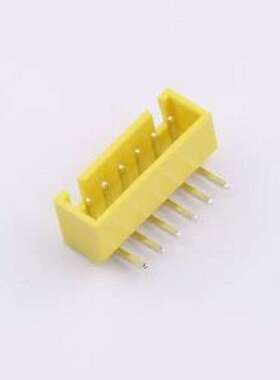 WF-1B254B6P-Y 线对板针座 间距2.54mm 弯插 带扣 黄色 1x6P 弯插