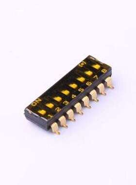 HAD-08LWAG-2 拨码开关 低拨键开关（贴膜） SMD-16P,6.4x21.4mm