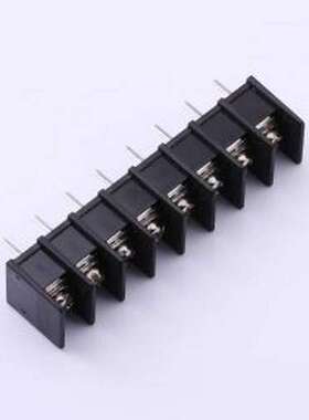 WJ25S-B-7.62-8P 栅栏式接线端子 间距P=7.62mm 8Pin位 边脚 黑色