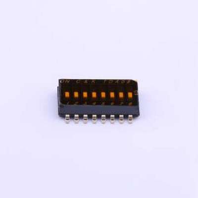 TDA08H0SB1 拨码开关 间距1.27mm 平拨,凹槽式 8位拨码开关 SMD-1