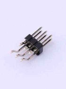 PZ254-2-03-WS 排针 2x3P 间距:2.54mm 方针 卧贴 黑色 SMD,P=2.5