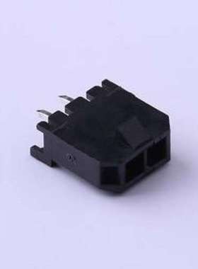 C3030WV-F-02P 线对板针座 1x2P 间距:3mm 直插 黑色 插件,P=3mm