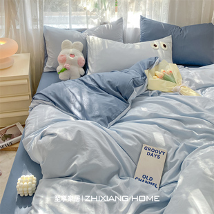 2025新款床上四件套纯棉全棉床单床笠款大学生宿舍用品单人三件套