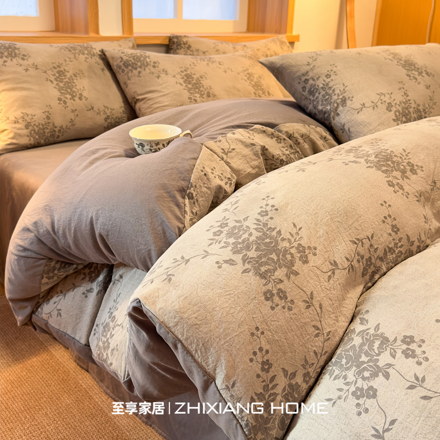 高级复古风加厚磨毛纯棉四件套