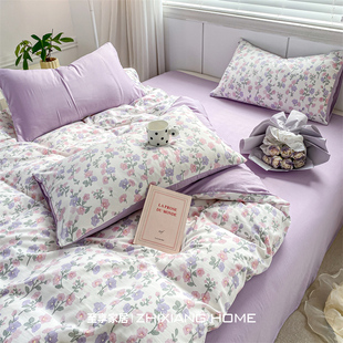 2025秋冬新碎花床单四件套纯棉全棉A类水洗棉床上用品宿舍三件套