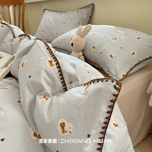 床单被套罩宿舍床上三件套4 韩系ins风床品四件套纯棉全棉2026新款