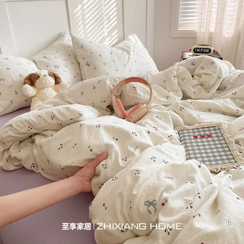 A类升级加厚~双层纱床上四件套棉