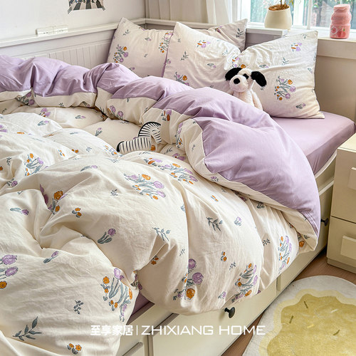 A类纯棉全棉小碎花学生三件套