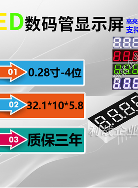 LED数码管0.28英寸4位12脚2841AS/AH 2481BS/BH 红色高亮高品质
