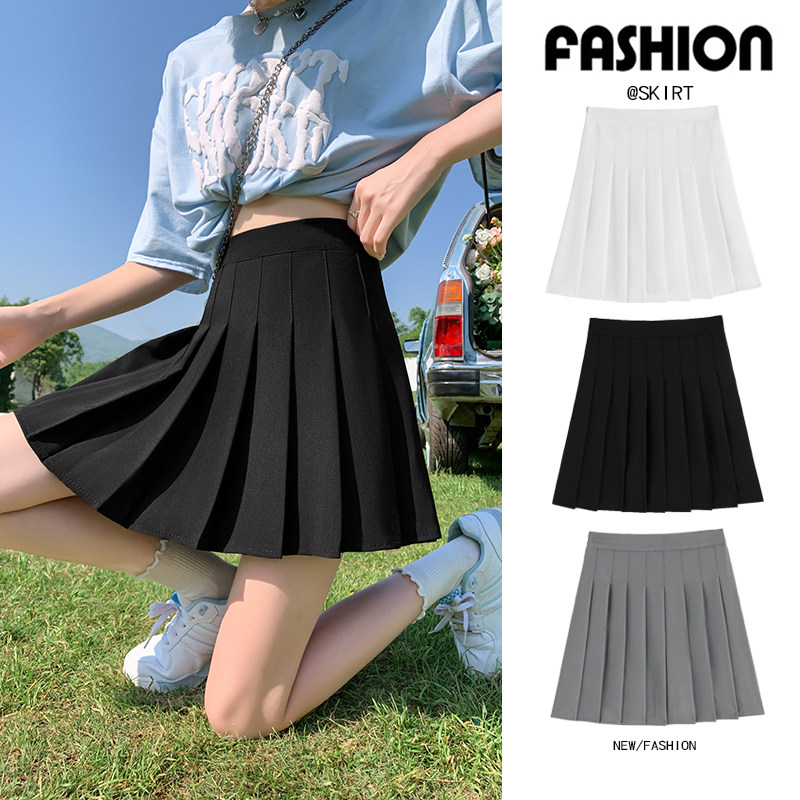 黑色百褶裙女夏季显瘦防走光小个子a字jk高腰学生半身裙短裙子