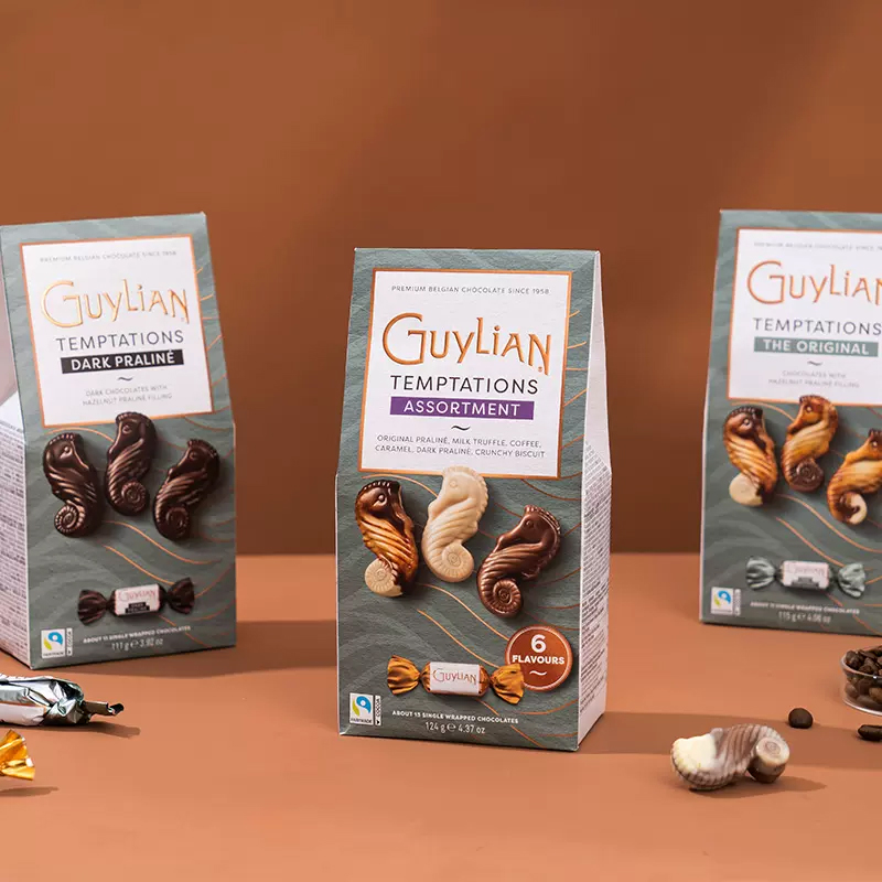 Guylian吉利莲海马原味黑巧榛子牛奶夹心比利时巧克力立袋分享装