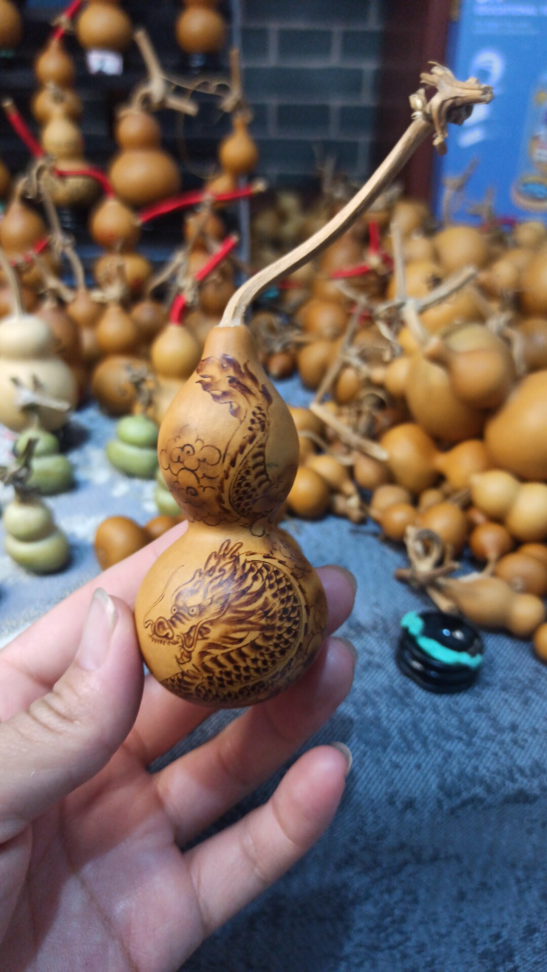 烙画龙葫芦不掉色尺寸8.2实物拍摄一物一图看好再拍随时联系客服