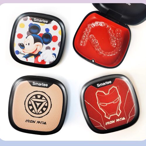 正雅隐形牙套盒正畸保持器盒子收纳盒便携漫威钢铁侠迪士尼储牙盒