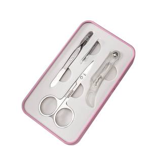 芳龄小镊子眉毛夹修刮眉刀不锈钢美容剪刀化妆剪修眉弯尖头三件套