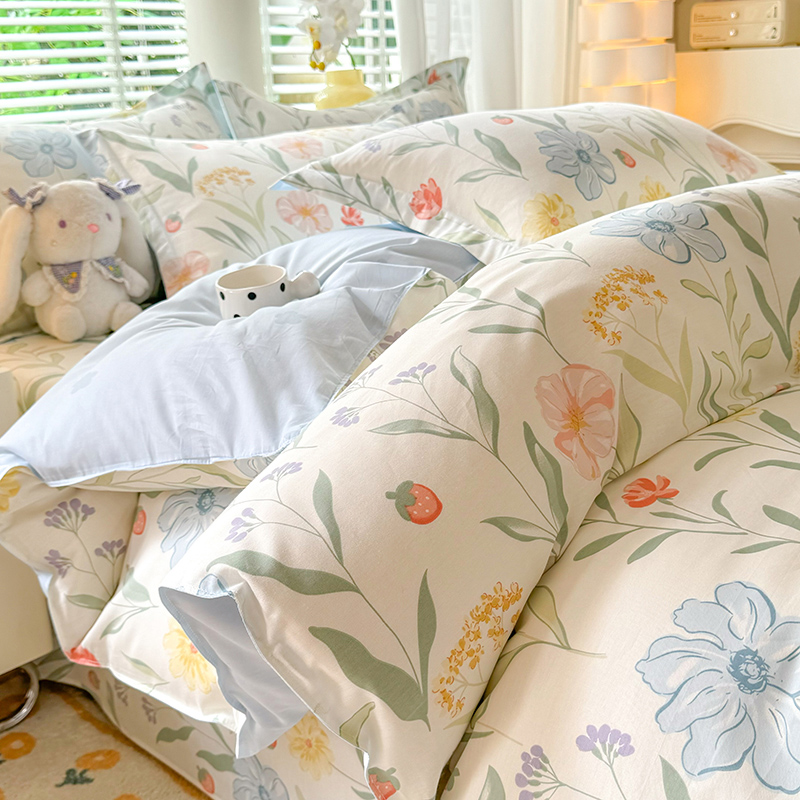 2025新款全棉被套三件套100纯棉150x200单人200x230双人单独被罩