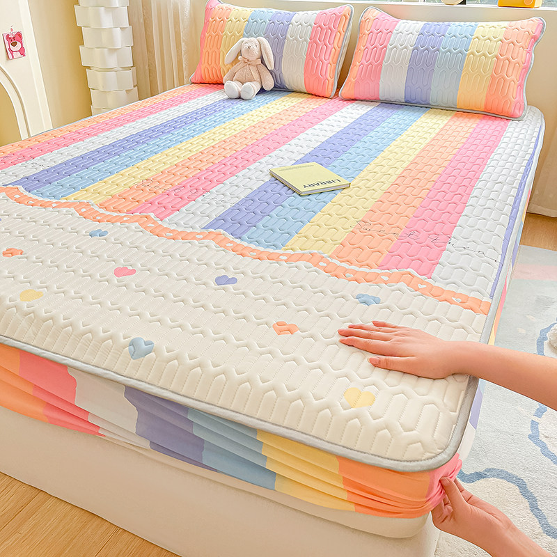 夏季乳胶凉席三件套床笠款可机洗折叠冰丝席夏天儿童2025新款席子,床上用品,乳胶席,淘宝优惠券,粉丝福利购,淘宝优惠卷