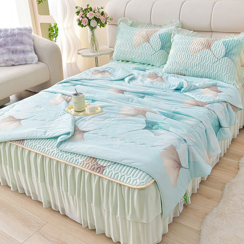 夏天冰丝夏凉被四件套乳胶凉席可机洗2025新款冰丝席空调被软席子,床上用品,化纤被,淘宝优惠券,粉丝福利购,淘宝优惠卷