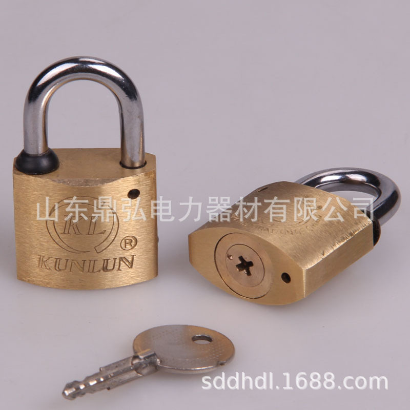 电表箱锁十字铜挂锁通开通用钥匙防水防锈户外锁具配电箱柜锁图片