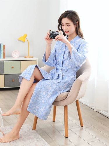 Летний хлопковый банный халат, марлевая быстросохнущая тонкая пижама