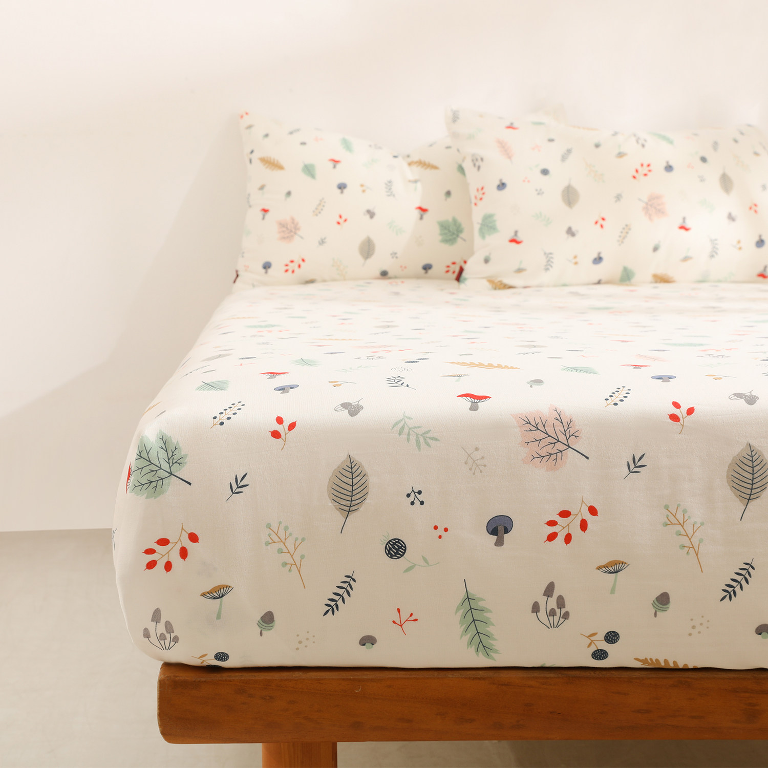 My little girl秋叶蘑菇纯棉纱布亲肤床单床笠被套枕套单件床品,床上用品,床笠,淘宝优惠券,粉丝福利购,淘宝优惠卷