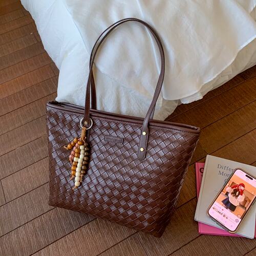 lv5&vv20单肩包女百搭高级感大容量设计感小众编织上班通勤托特包