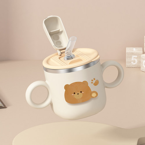 暖呼呼的小杯子 316抗菌钢+硅胶吸管~