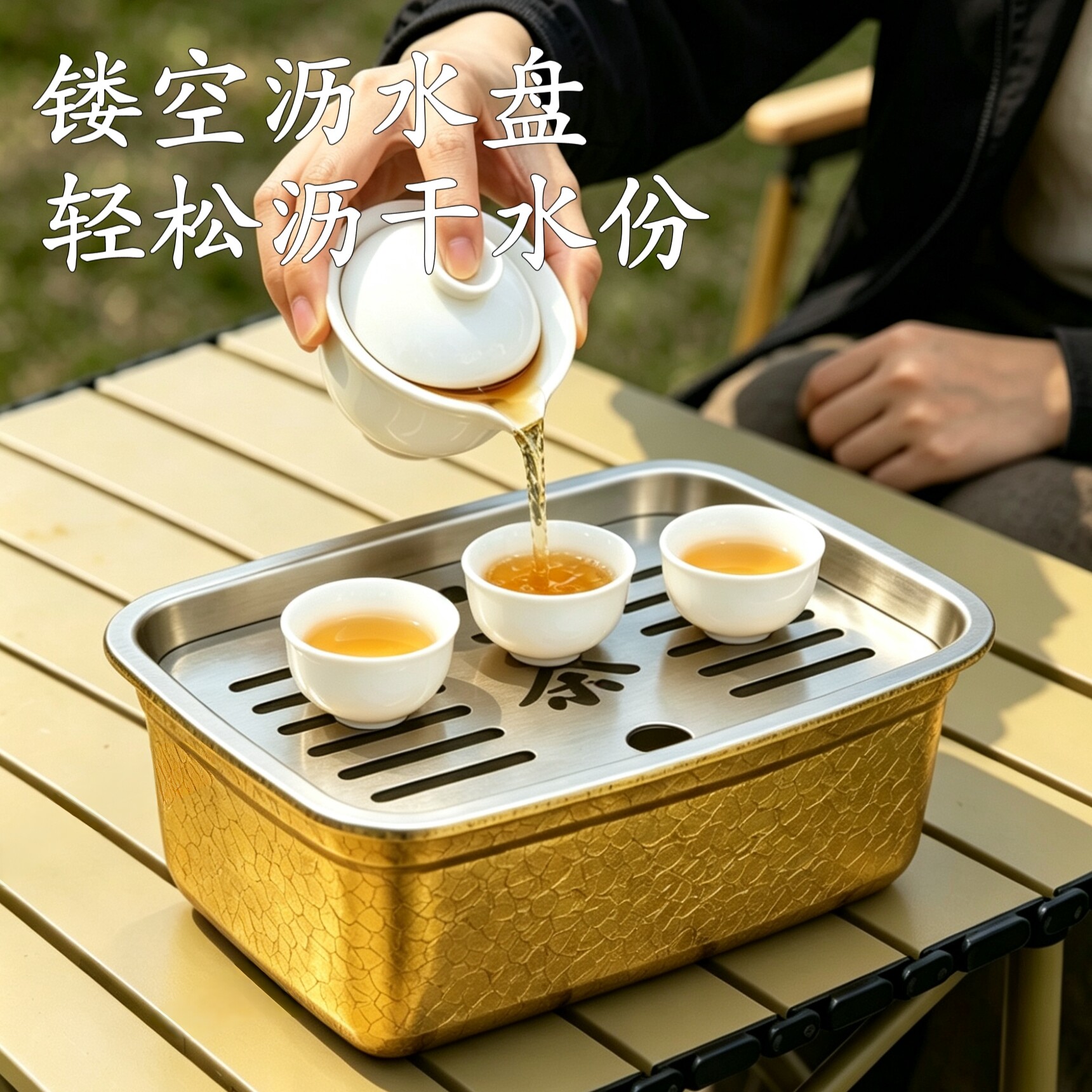 潮汕工夫茶茶具套装户外便携覆钛结晶茶器便携好带1人小茶台旅行