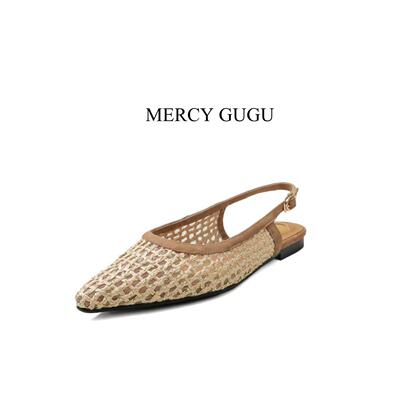 MERCY GUGU·法式复古网纱浅口单鞋6996