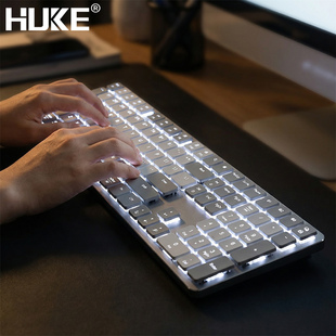 虎克超矮轴无线机械键盘三模蓝牙红轴轻音纤薄mac电脑mini主机台式 一体机ipad平板笔记本通用男女生游戏办公