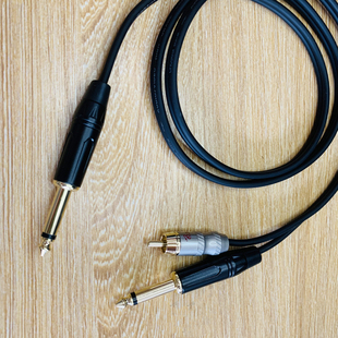 6.5一分二线转莲花转6.5mm音频线 话筒接收器功放机点歌机连接线