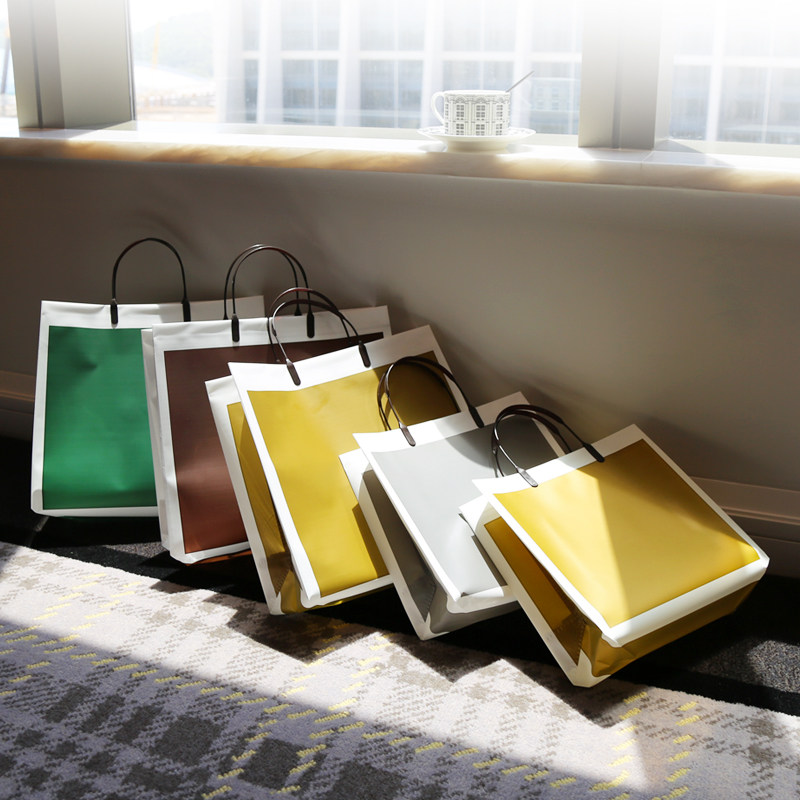 加厚高档塑料 PVC叉耳袋手提袋服装袋圣诞节礼品包装袋logo订制