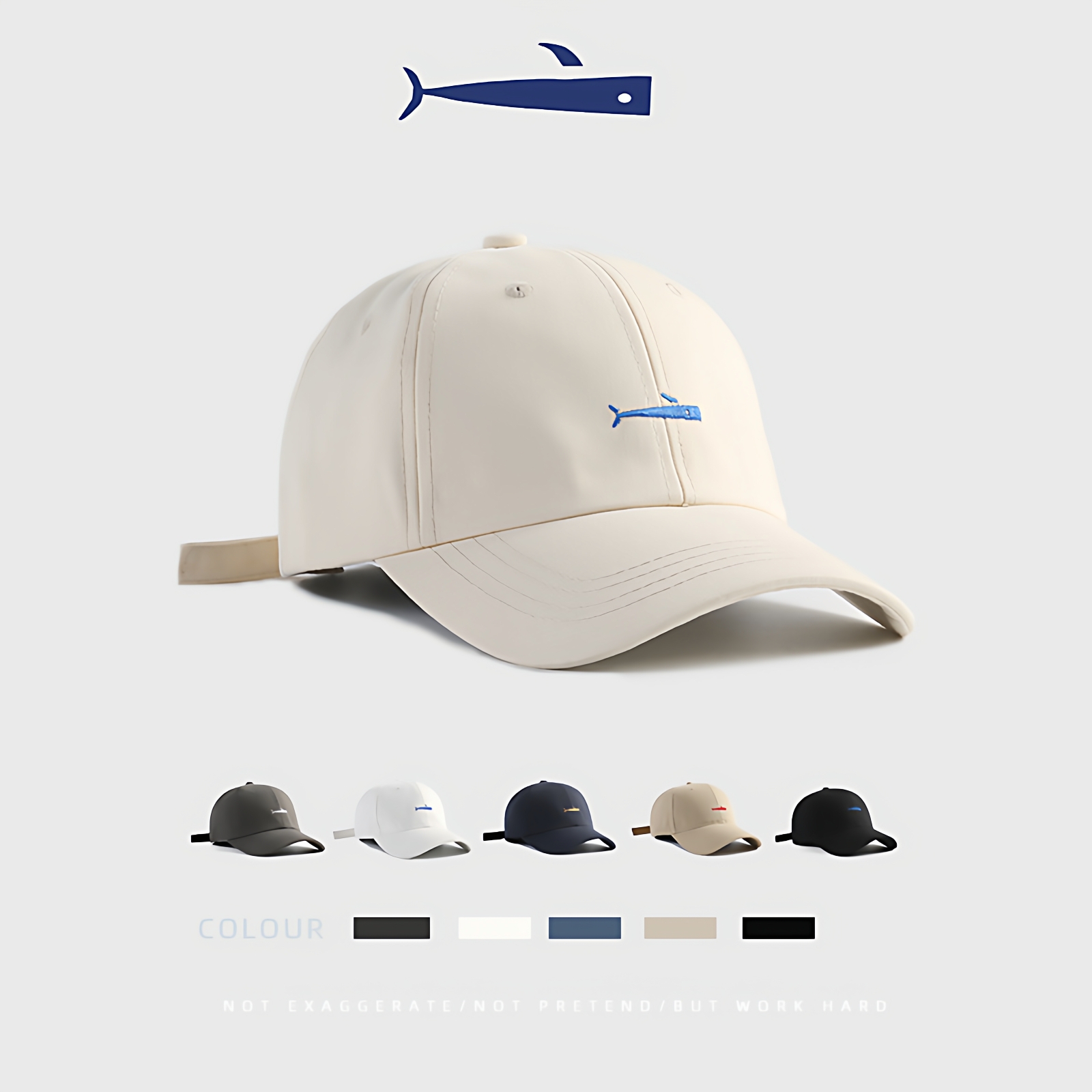 防晒简约风刺绣春夏季纯色棒球帽