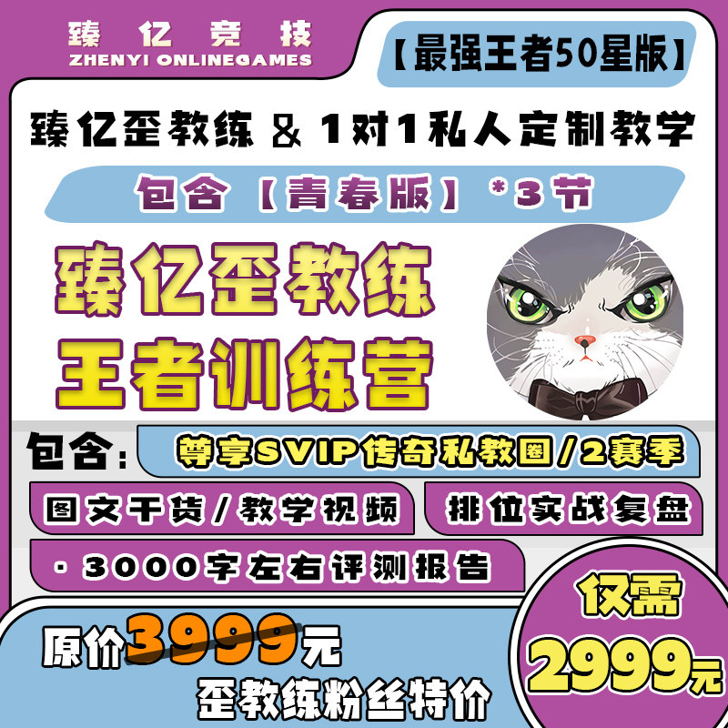 歪教练王者荣耀1对1私人定制教学【荣耀王者50星版】