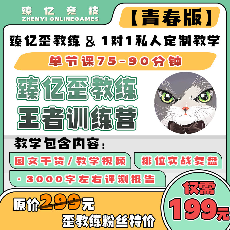 歪教练王者荣耀1对1私人定制教学【青春版】