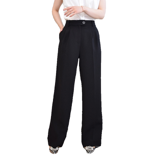 EPISODE立体裁剪直筒宽松纯色烟管女百搭通勤长休闲裤