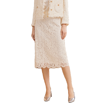 EPISODE直筒后开叉半身裙蕾丝